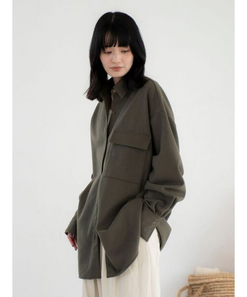 Ungrid（アングリッド）の「起毛デザインシャツ（シャツ/ブラウス・レディース・チャコールグレー/カーキ/キャメル・FREE）」の15枚目の写真