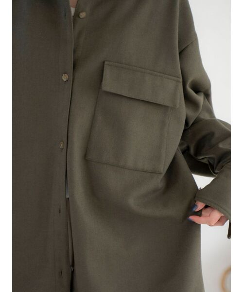 Ungrid（アングリッド）の「起毛デザインシャツ（シャツ/ブラウス・レディース・チャコールグレー/カーキ/キャメル・FREE）」の18枚目の写真