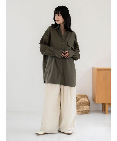 Ungrid（アングリッド）の「起毛デザインシャツ（シャツ/ブラウス・レディース・チャコールグレー/カーキ/キャメル・FREE）」の20枚目の写真