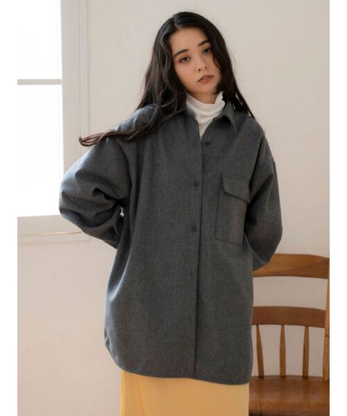 Ungrid（アングリッド）の「起毛デザインシャツ（シャツ/ブラウス・レディース・チャコールグレー/カーキ/キャメル・FREE）」の19枚目の写真