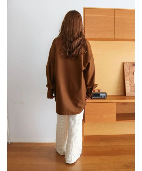 Ungrid（アングリッド）の「起毛デザインシャツ（シャツ/ブラウス・レディース・チャコールグレー/カーキ/キャメル・FREE）」の6枚目の写真