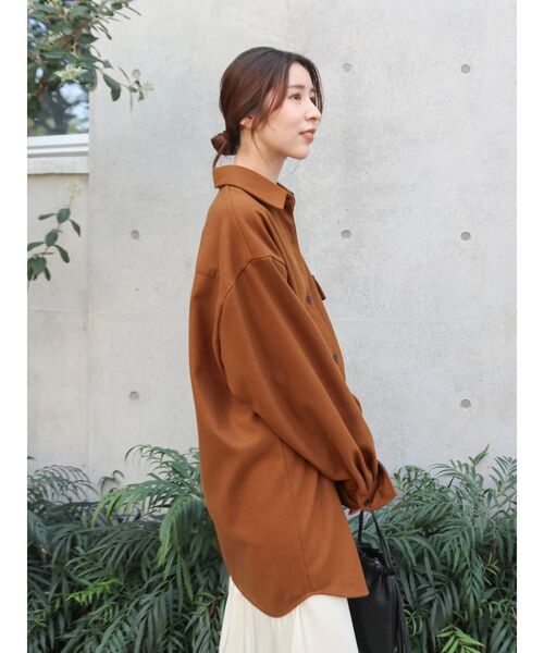 Ungrid（アングリッド）の「起毛デザインシャツ（シャツ/ブラウス・レディース・チャコールグレー/カーキ/キャメル・FREE）」の4枚目の写真