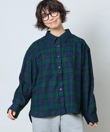 スコッチ・プラッド・フランネル・シャツ、ボーイフレンド 米国フィット・プチ