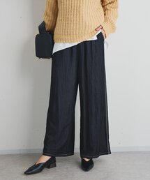 un dix cors | 《楽な履き心地》シャイニーデニムワイドパンツ(デニムパンツ)