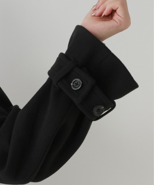 RAGEBLUE（レイジブルー）の「＜WOOLLYTEC/ウーリーテック＞スタンドカラーショートコート（ブルゾン・レディース・ブラウン/ブラック・FREE）」の21枚目の写真