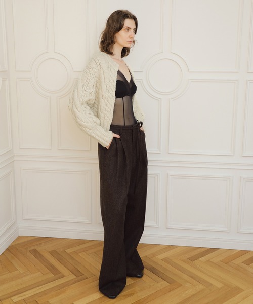 ADAM ET ROPE'（アダムエロペ）の「【EMOELLE】ケーブルボレロカーディガン（カーディガン/ボレロ・レディース・キナリ・FREE）」の6枚目の写真