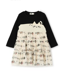 KP | 音符柄シフォン ティアードワンピース(ワンピース)