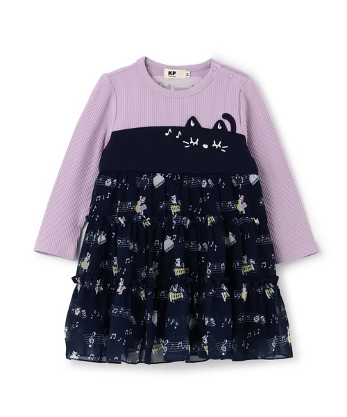 KP（ケーピー）の「音符柄シフォン ティアードワンピース（ワンピース・キッズ・アイボリー/ネイビー・90cm/100cm/110cm/120cm/130cm）」の17枚目の写真