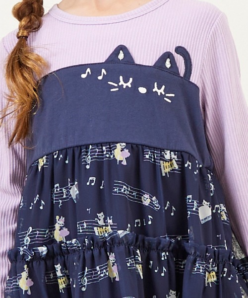 KP（ケーピー）の「音符柄シフォン ティアードワンピース（ワンピース・キッズ・アイボリー/ネイビー・90cm/100cm/110cm/120cm/130cm）」の5枚目の写真