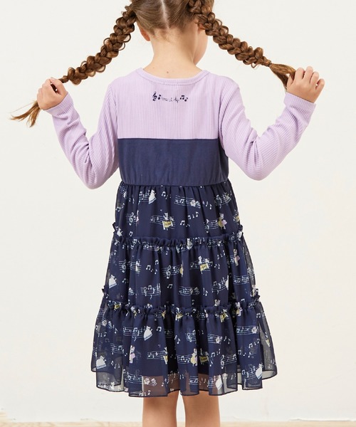 KP（ケーピー）の「音符柄シフォン ティアードワンピース（ワンピース・キッズ・アイボリー/ネイビー・90cm/100cm/110cm/120cm/130cm）」の4枚目の写真