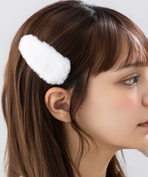 セール】【LA MUe】ファーヘアピン 2個セット（ヘアピン）｜LA MUe