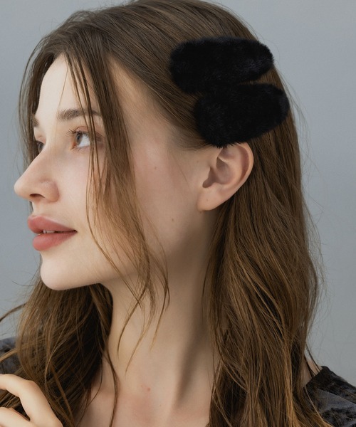 セール】【LA MUe】ファーヘアピン 2個セット（ヘアピン）｜LA MUe
