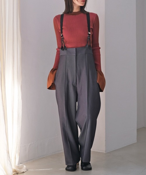 AKTE（アクテ）の「ダブルカラーフレアスリーブニットプルオーバー（ニット/セーター・レディース・ピンク系/グリーン系・FREE）」の13枚目の写真