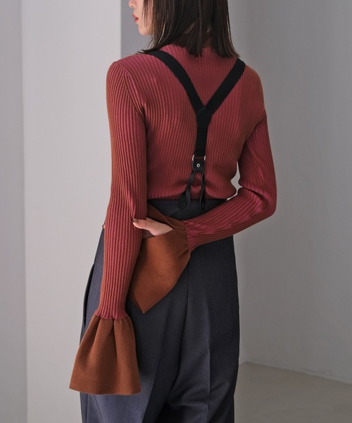 AKTE（アクテ）の「ダブルカラーフレアスリーブニットプルオーバー（ニット/セーター・レディース・ピンク系/グリーン系・FREE）」の14枚目の写真