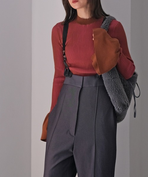 AKTE（アクテ）の「ダブルカラーフレアスリーブニットプルオーバー（ニット/セーター・レディース・ピンク系/グリーン系・FREE）」の17枚目の写真