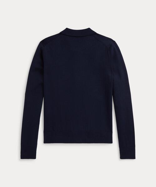 【美品✨】ポロラルフローレン　長袖カーディガン　ブラック ウォッシャブル ウール カラード カーディガン（カーディガン