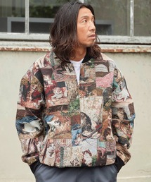 ゴブラン織りワイドシルエット総柄ジャカードブルゾン 冬服
