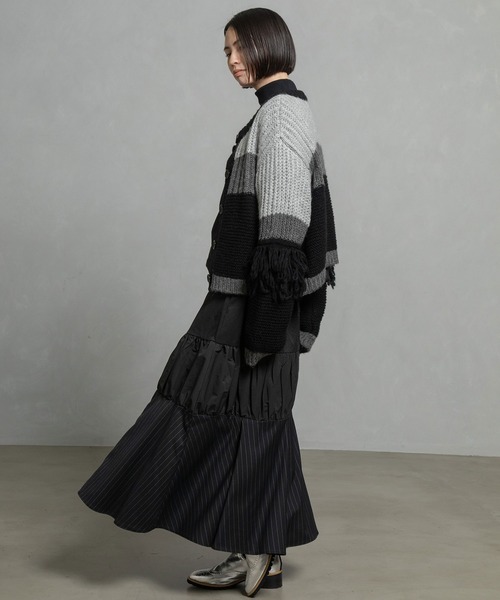 MARECHAL TERRE（マルシャルテル）の「フリンジニットカーデ（ニット/セーター・レディース・ブルー/ブラック/アイボリー/ブラウン・MEDIUM）」の19枚目の写真