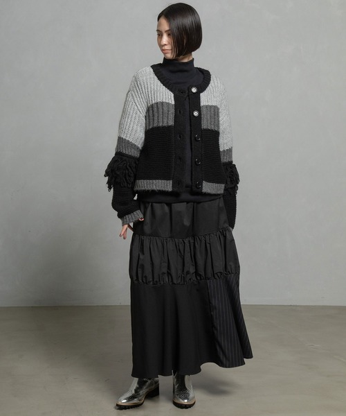 MARECHAL TERRE（マルシャルテル）の「フリンジニットカーデ（ニット/セーター・レディース・ブルー/ブラック/アイボリー/ブラウン・MEDIUM）」の20枚目の写真