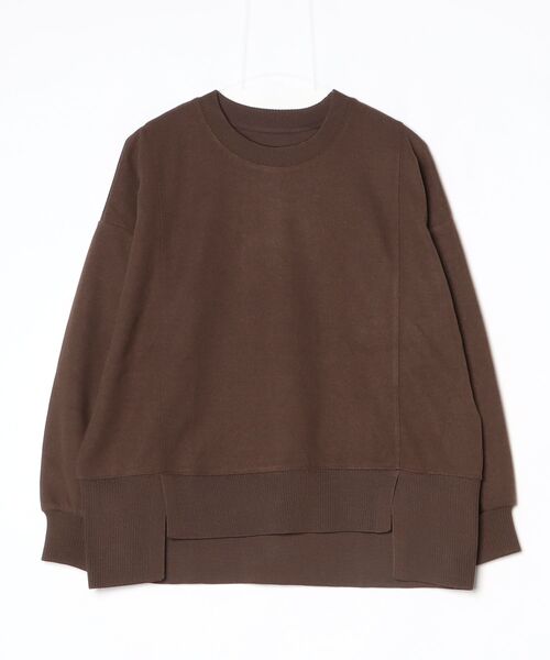 HARUYAMA(ハルヤマ)の「【WEB限定】圧縮起毛サイド切替プルオーバー FURRY(Tシャツ/カットソー・レディース・ブラック/ブラウン/グレー/オフホワイト・F)」の4枚目の写真
