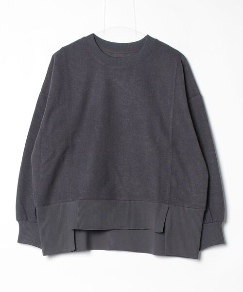 HARUYAMA(ハルヤマ)の「【WEB限定】圧縮起毛サイド切替プルオーバー FURRY(Tシャツ/カットソー・レディース・ブラック/ブラウン/グレー/オフホワイト・F)」の3枚目の写真