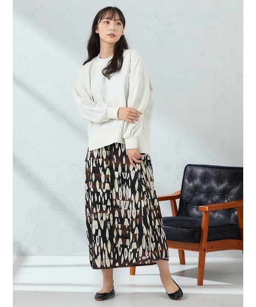 HARUYAMA(ハルヤマ)の「【WEB限定】圧縮起毛サイド切替プルオーバー FURRY(Tシャツ/カットソー・レディース・ブラック/ブラウン/グレー/オフホワイト・F)」の11枚目の写真