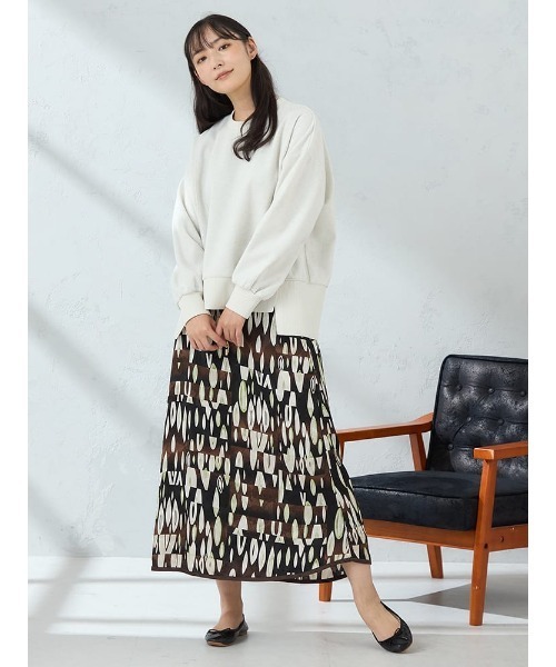 HARUYAMA(ハルヤマ)の「【WEB限定】圧縮起毛サイド切替プルオーバー FURRY(Tシャツ/カットソー・レディース・ブラック/ブラウン/グレー/オフホワイト・F)」の12枚目の写真