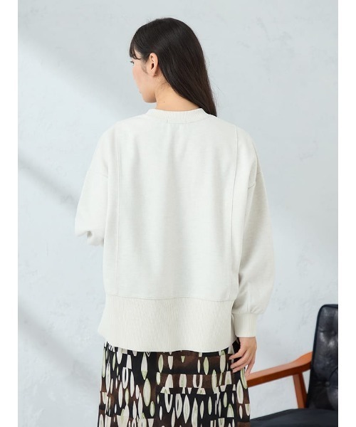 HARUYAMA(ハルヤマ)の「【WEB限定】圧縮起毛サイド切替プルオーバー FURRY(Tシャツ/カットソー・レディース・ブラック/ブラウン/グレー/オフホワイト・F)」の7枚目の写真