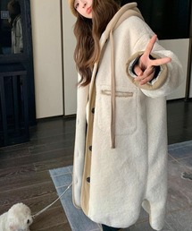 Teem Store（チームストア）の「【再入荷】【ボアコード】バイカラーボアコート フード付き ライナーコート（モッズコート）」