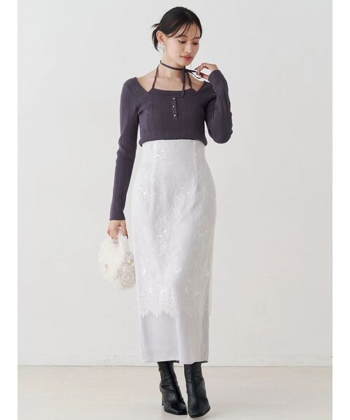 MERCURYDUO(マーキュリーデュオ)の「マルチウェイリボンレイヤードライクニット(ニット/セーター・レディース・ネイビー/ブラウン/チャコールグレー・FREE)」の10枚目の写真