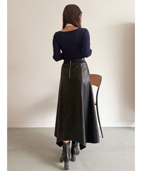 MERCURYDUO(マーキュリーデュオ)の「マルチウェイリボンレイヤードライクニット(ニット/セーター・レディース・ネイビー/ブラウン/チャコールグレー・FREE)」の13枚目の写真