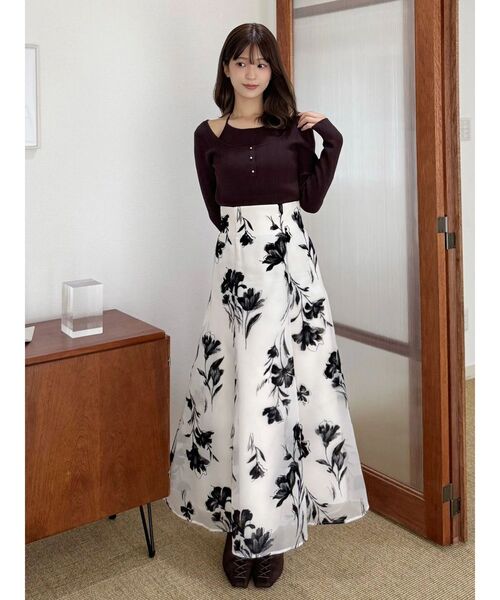 MERCURYDUO(マーキュリーデュオ)の「マルチウェイリボンレイヤードライクニット(ニット/セーター・レディース・ネイビー/ブラウン/チャコールグレー・FREE)」の17枚目の写真