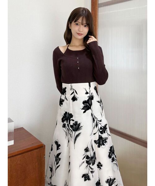 MERCURYDUO(マーキュリーデュオ)の「マルチウェイリボンレイヤードライクニット(ニット/セーター・レディース・ネイビー/ブラウン/チャコールグレー・FREE)」の19枚目の写真