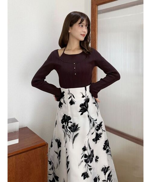 MERCURYDUO(マーキュリーデュオ)の「マルチウェイリボンレイヤードライクニット(ニット/セーター・レディース・ネイビー/ブラウン/チャコールグレー・FREE)」の20枚目の写真