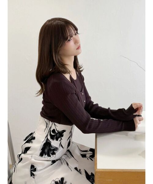 MERCURYDUO(マーキュリーデュオ)の「マルチウェイリボンレイヤードライクニット(ニット/セーター・レディース・ネイビー/ブラウン/チャコールグレー・FREE)」の21枚目の写真