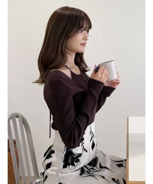 MERCURYDUO(マーキュリーデュオ)の「マルチウェイリボンレイヤードライクニット(ニット/セーター・レディース・ネイビー/ブラウン/チャコールグレー・FREE)」の22枚目の写真