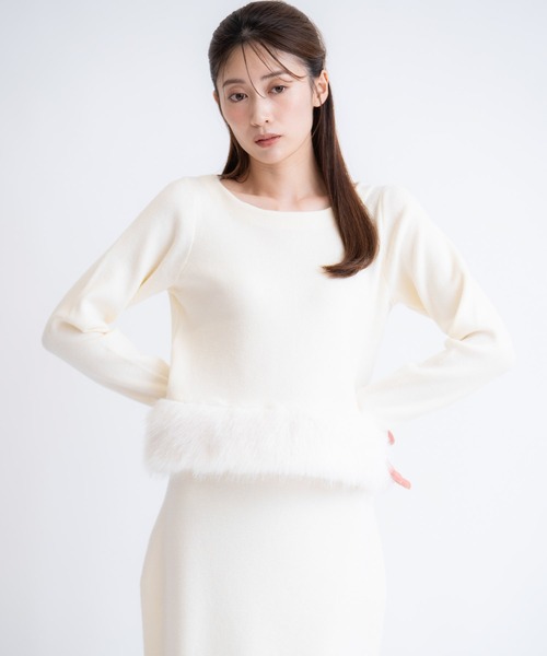 NOELA(ノエラ)の「ファーニットセットアップ(ワンピース・レディース・オフホワイト/グレー・フリー)」の22枚目の写真
