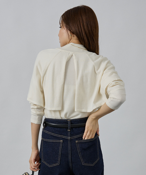 abahouse mavie（アバハウスマヴィ）の「ハイネックケーププルオーバー（ニット/セーター・レディース・サックスブルー/ブラウン/ホワイト/ブラック・フリー）」の8枚目の写真