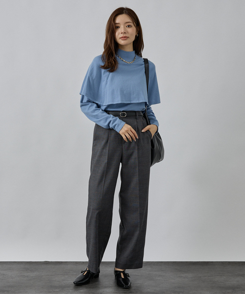 abahouse mavie（アバハウスマヴィ）の「ハイネックケーププルオーバー（ニット/セーター・レディース・サックスブルー/ブラウン/ホワイト/ブラック・フリー）」の11枚目の写真