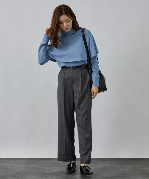 abahouse mavie（アバハウスマヴィ）の「ハイネックケーププルオーバー（ニット/セーター・レディース・サックスブルー/ブラウン/ホワイト/ブラック・フリー）」の12枚目の写真