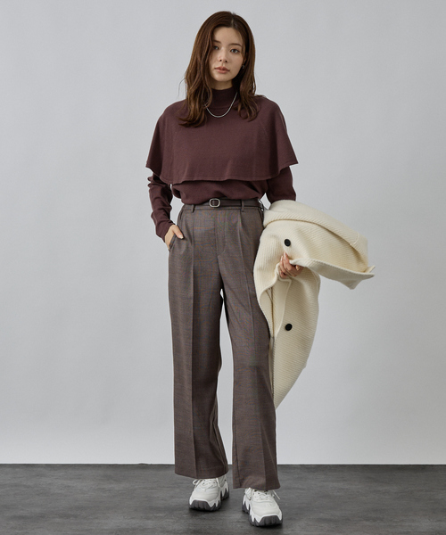 abahouse mavie（アバハウスマヴィ）の「ハイネックケーププルオーバー（ニット/セーター・レディース・サックスブルー/ブラウン/ホワイト/ブラック・フリー）」の16枚目の写真