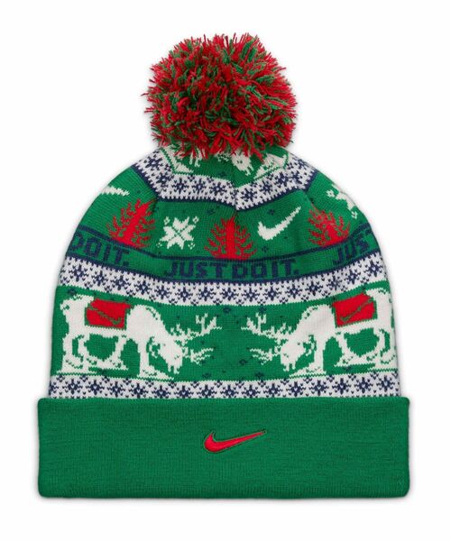 NIKE（ナイキ）の「ナイキ ピーク ビッグキッズ スタンダード カフ ビーニー / Nike Peak Big Kids' Standard Cuff Beanie HV7025-324 Pine Green（ニットキャップ/ビーニー・キッズ・グリーン・ONE SIZE）」の5枚目の写真