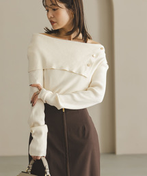 トップス NOBLE NOBLE ニット セーター フロントジップシアーアルパカニット