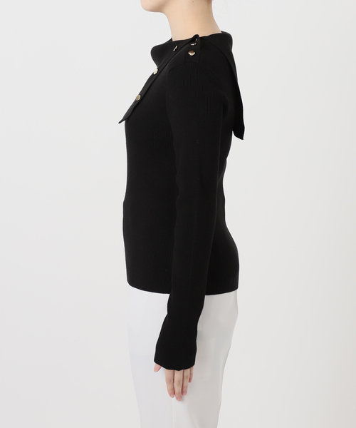 WEB限定追加》ショルダーボタンタイトリブニット（ニット/セーター