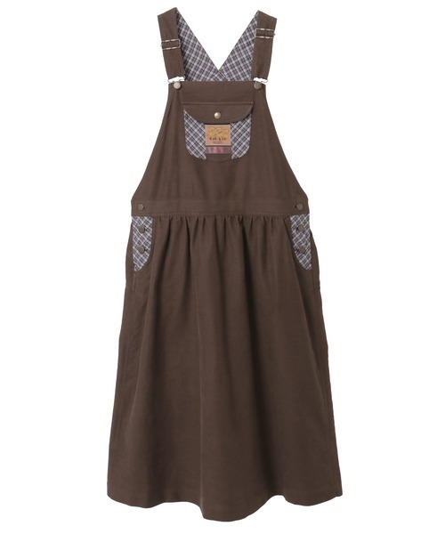 タータンチェック使いサロペットスカート（ジャンパースカート）｜PINK