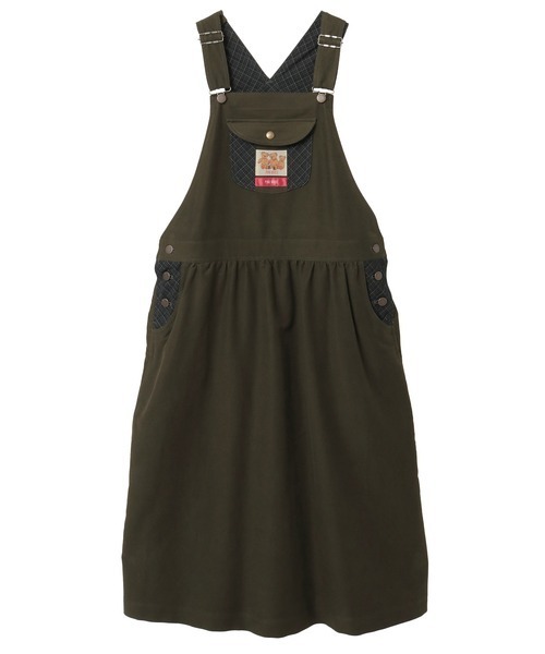 タータンチェック使いサロペットスカート（ジャンパースカート）｜PINK