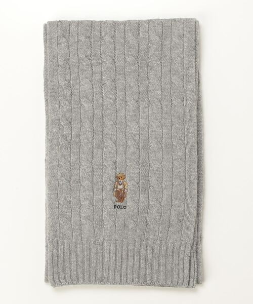 Polo ベア ケーブルニット ウールカシミヤ マフラー（マフラー）｜POLO