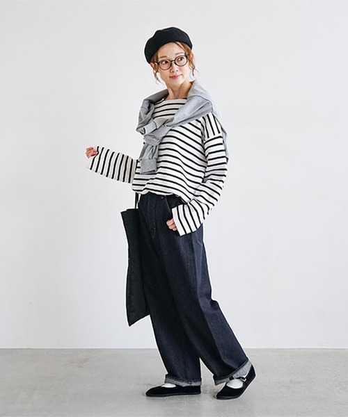 SOLAMONAT(ソラモナ)の「5Pルーズストレートイージーデニムパンツ(デニムパンツ・レディース・ブラック/インディゴブルー・SS/L/XL/M)」の8枚目の写真