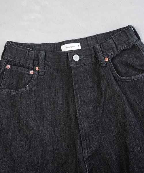 SOLAMONAT(ソラモナ)の「5Pルーズストレートイージーデニムパンツ(デニムパンツ・レディース・ブラック/インディゴブルー・SS/L/XL/M)」の16枚目の写真