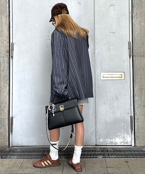 INTERPLAY（インタープレイ）の「【INTERPLAY x AYA】Stripe Loose Jacket（テーラードジャケット・レディース・ブラウン/ネイビー・FREE）」の16枚目の写真